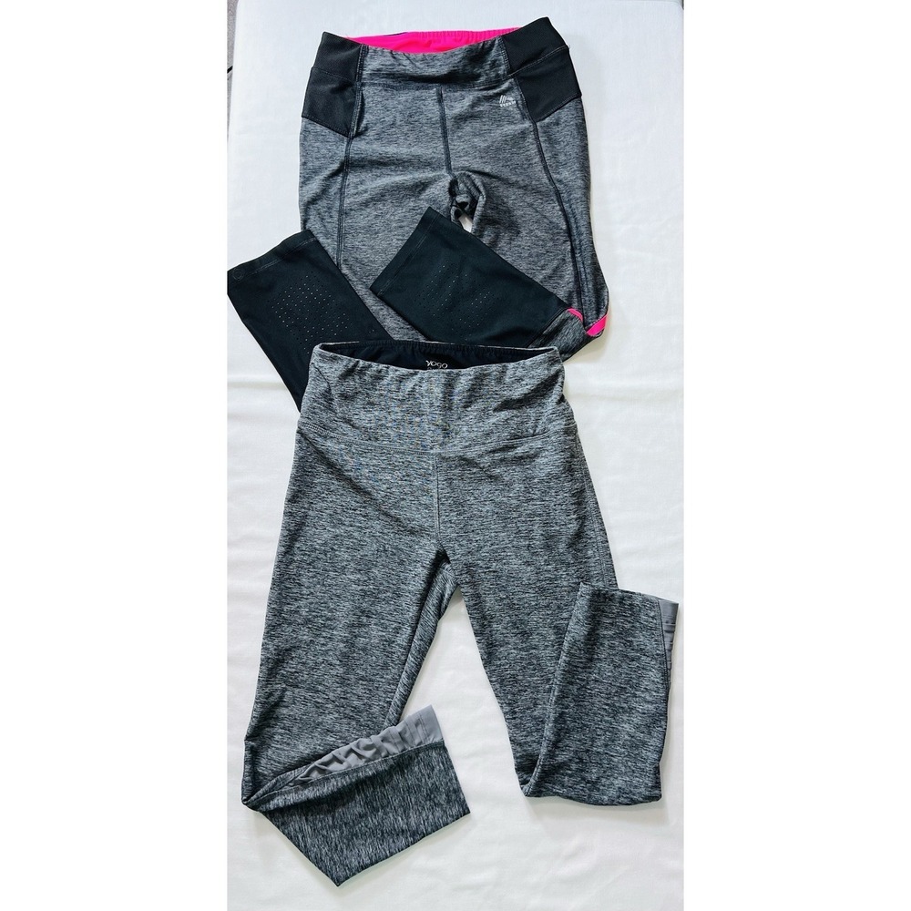 Set Of 2 Gray Cropped Activewear Leggings RBX/VOGO Sz S Compression Capri Yoga